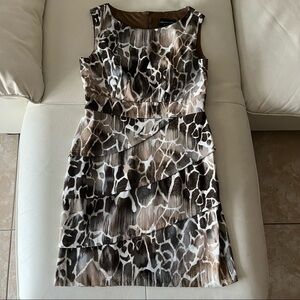 Connected Apparel- Angled Shutter Pleat Shift Night Out Shift Dress 8 Petite